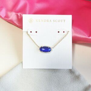 Kendra Scott Gold Elisa Necklace Cobalt Cat's Eye